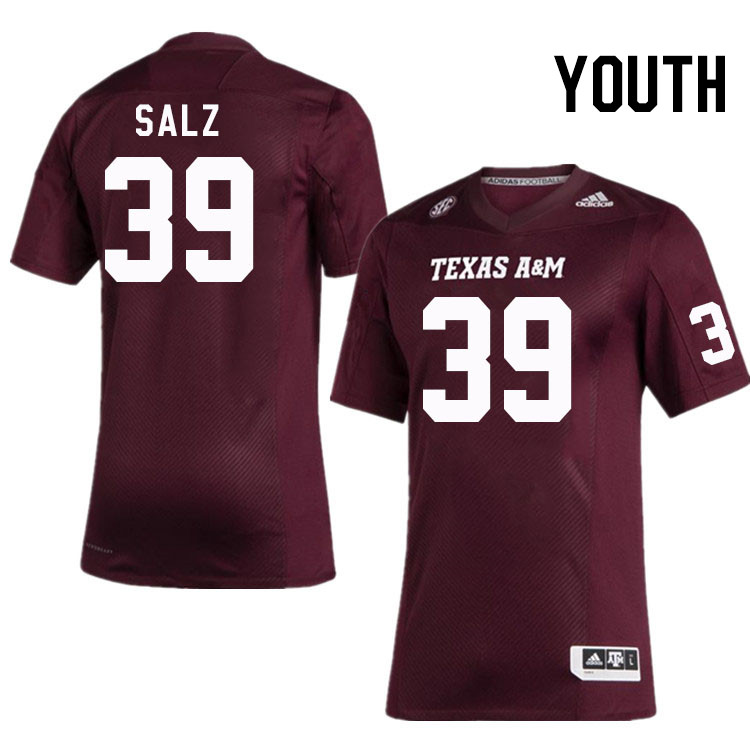 Youth #39 Sam Salz Texas A&M Aggies College Football Jerseys Stitched Sale-Maroon
